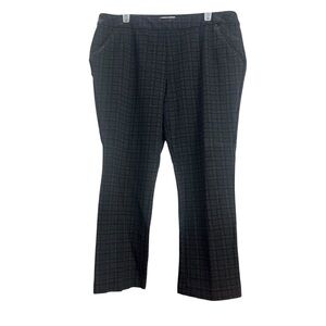 NORTHERN REFLECTIONS Black Plus Size 16 Checkered Pants Wide Leg Ankle‎ Pants